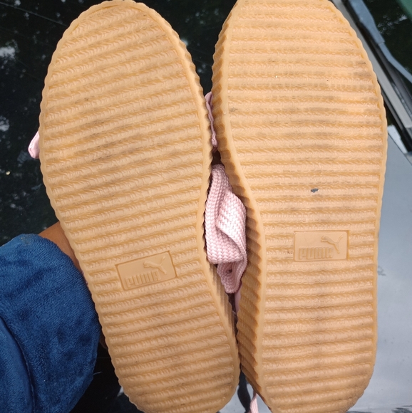 SOLD Puma Fenty Pink Leather Bow Creeper Lace Up Sandal - Picture 6 of 6